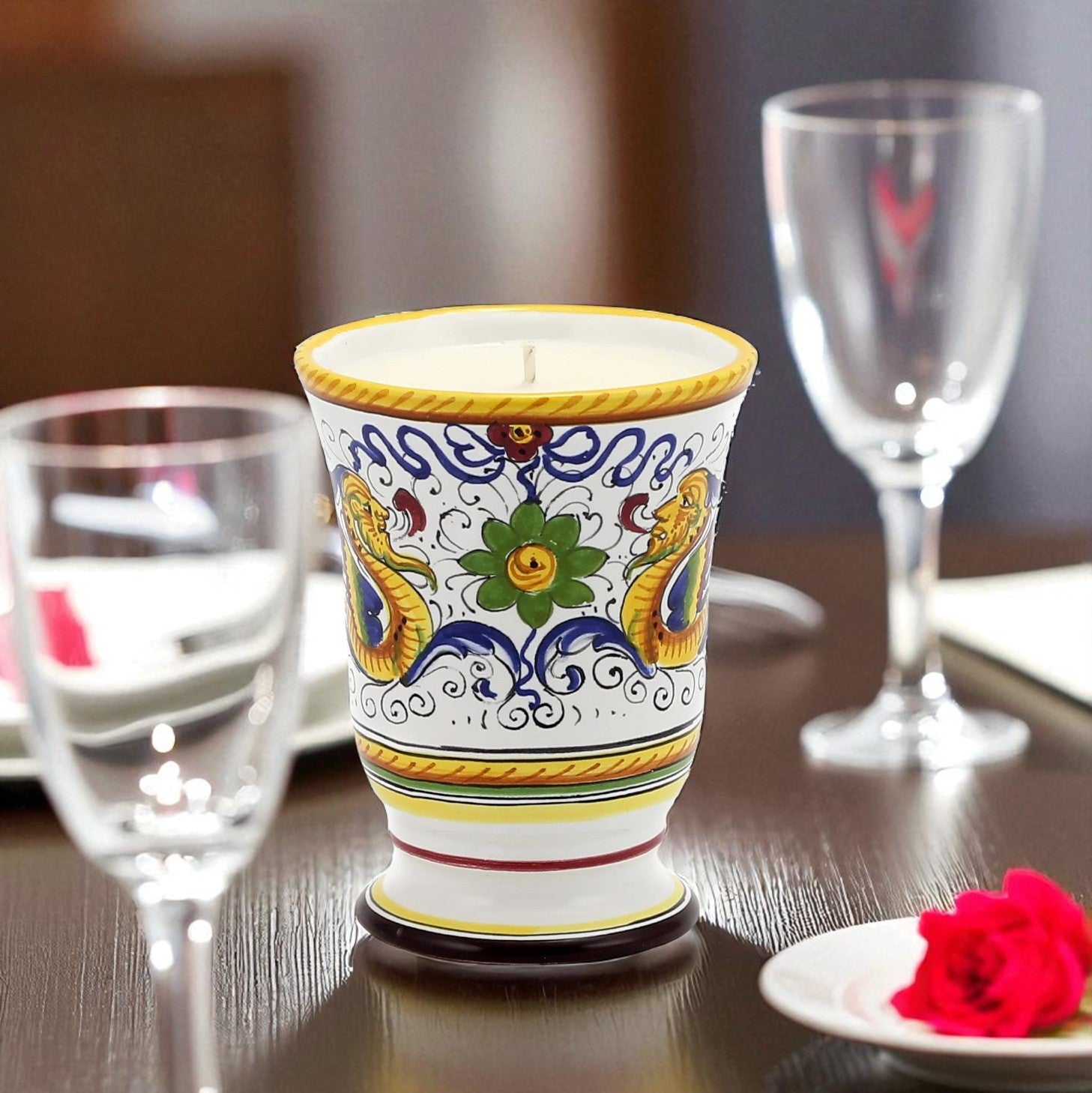HOLIDAYS DERUTA CANDLES: Bell Cup Candle ~ Deruta Raffaellesco  Design