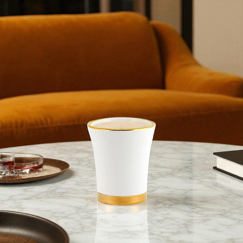 HOLIDAYS DERUTA ORO: Deluxe Precious Flared Candle with Pure Gold Rim