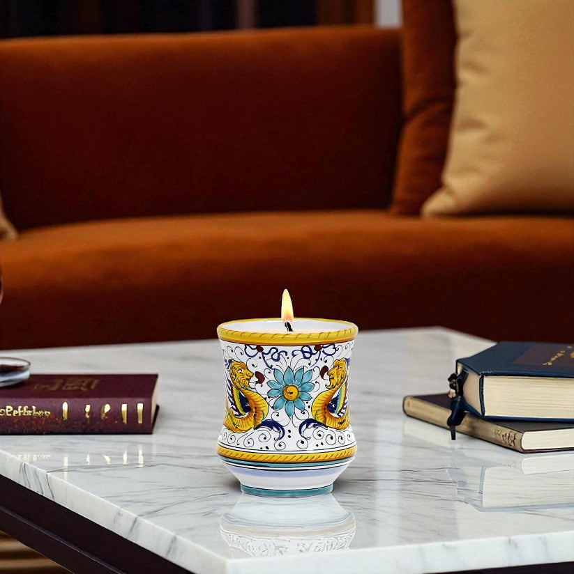 DERUTA CANDLES: Deluxe Precious Concave Candle RAFFAELLESCO DELUXE Design - Artistica.com