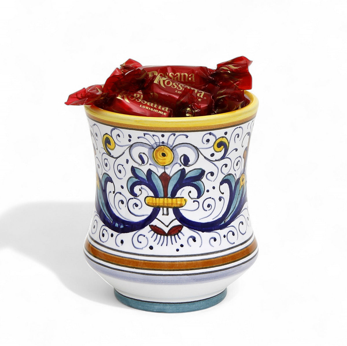 LOVE.ly: Deruta Tumbler Holder with 6 Baci Perugina or 12 Rossana Candies - RICCO DERUTA design