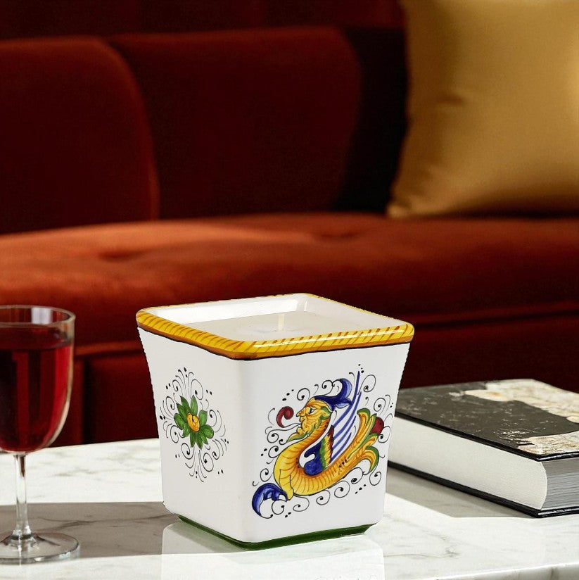 DERUTA CANDLES: Square Flared Candle Raffaellesco Design
