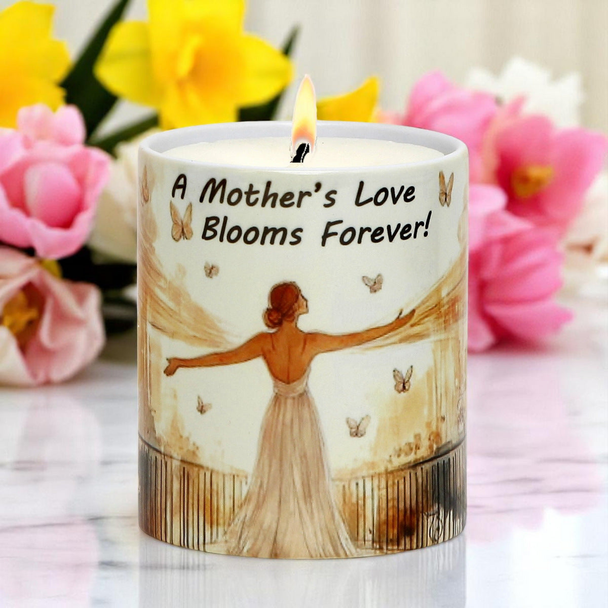 SUBLIMART: Mother's Day Candle "Mother's Love Blooms Forever!" by RC Designs