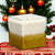 GILDED: Soy Wax Candle with hand painted gold accent. Medium square thick glass container