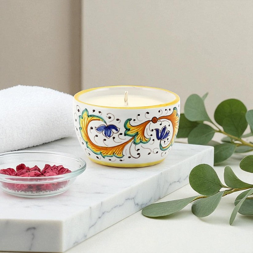 DERUTA CANDLES: Jar Candle with lid ~ Perugino Design - Artistica.com