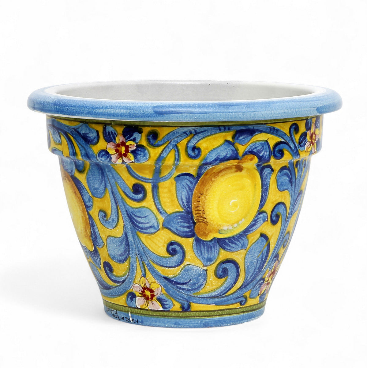 TOSCANA PLANTER: Round Tuscan planter/vase 'Campana' - Strong Terracotta indoor/outdoor freeze resistant - CAPRI TEAL Design
