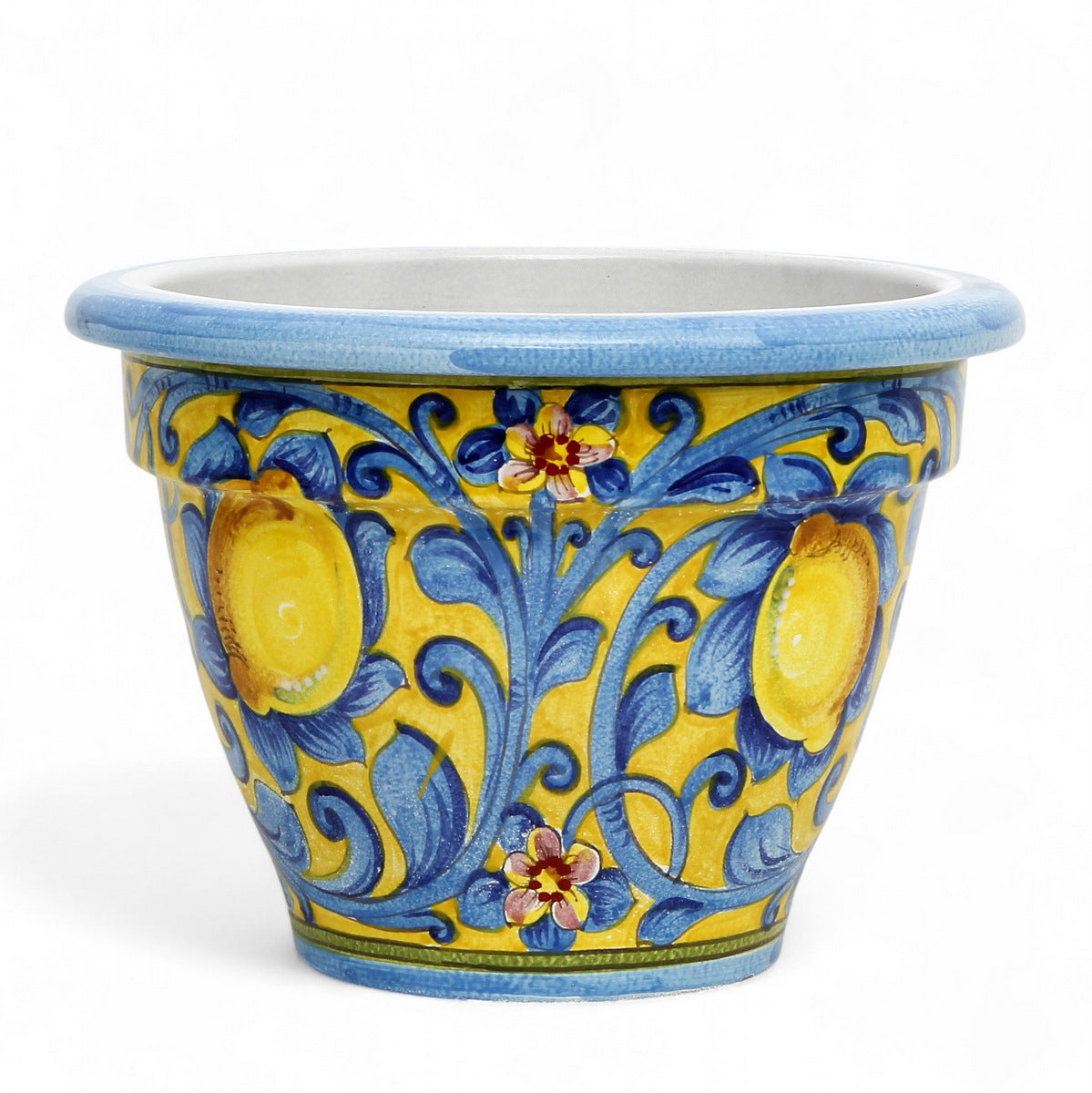 TOSCANA PLANTER: Round Tuscan planter/vase &#39;Campana&#39; - Strong Terracotta indoor/outdoor freeze resistant - CAPRI TEAL Design