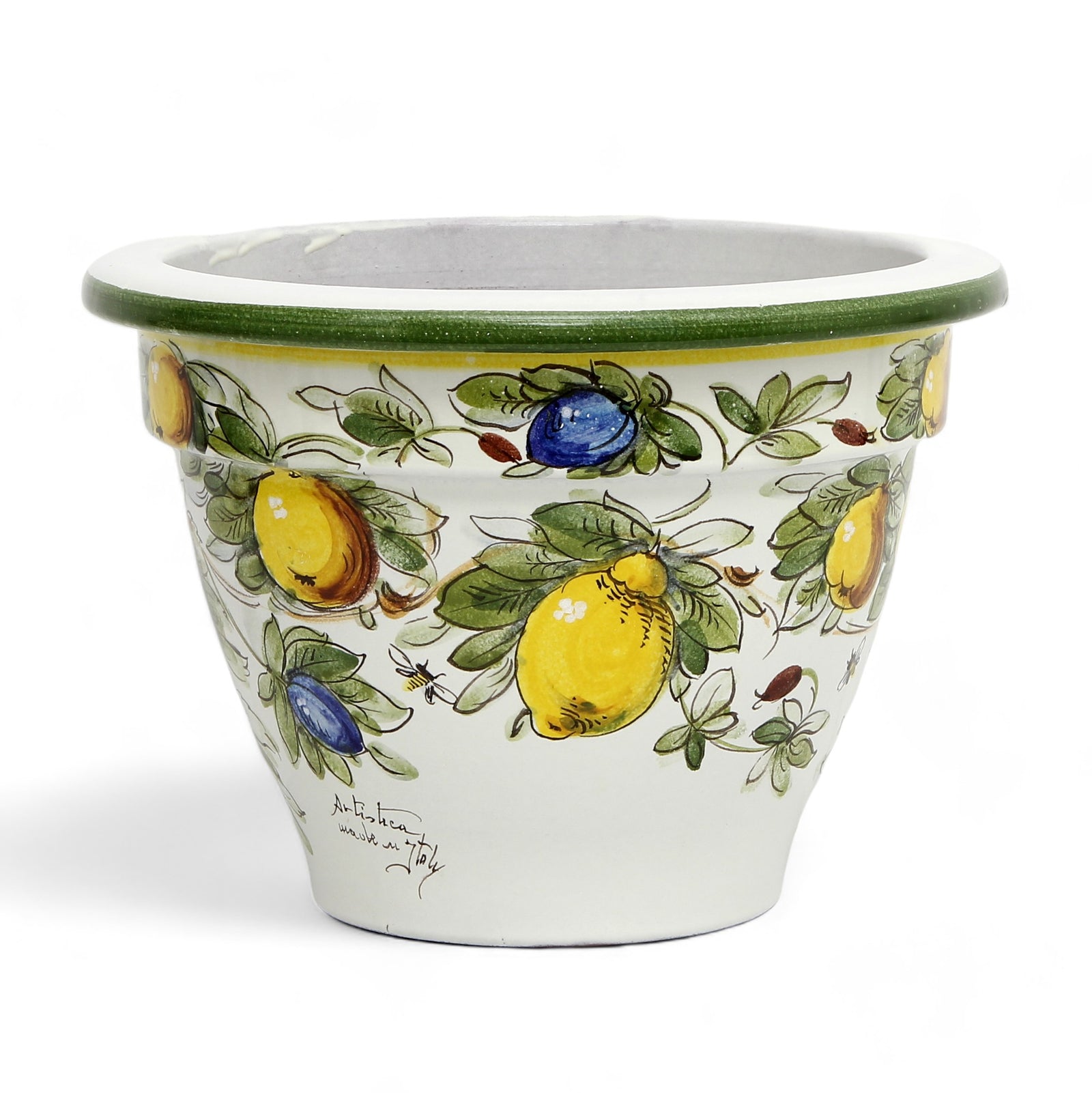 TOSCANA PLANTER: Round Tuscan planter/vase 'Campana' - Strong Terracotta indoor/outdoor freeze resistant - FRUTTA FONDO MIELE LIMONI Design