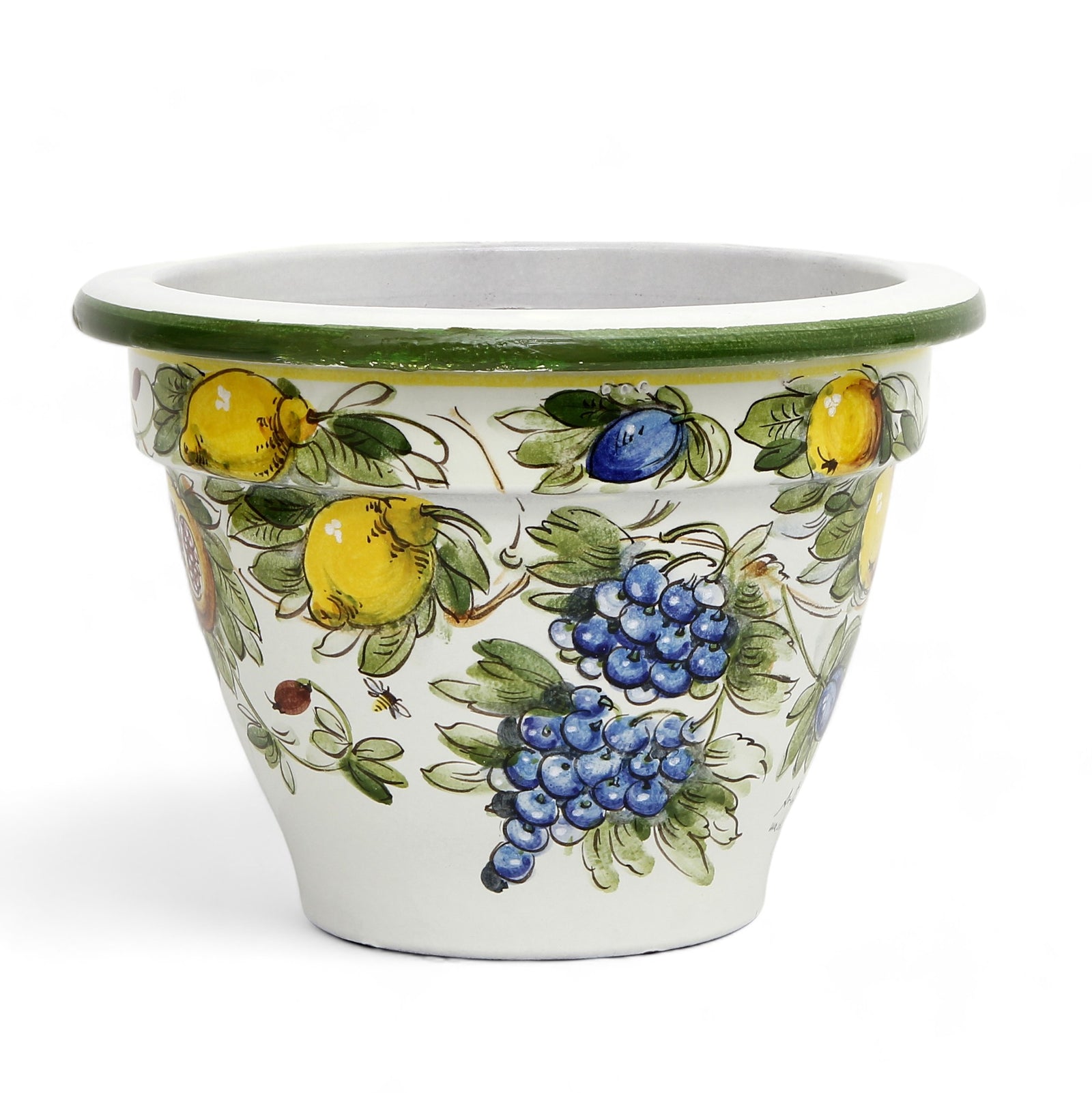 TOSCANA PLANTER: Round Tuscan planter/vase 'Campana' - Strong Terracotta indoor/outdoor freeze resistant - FRUTTA FONDO MIELE LIMONI Design