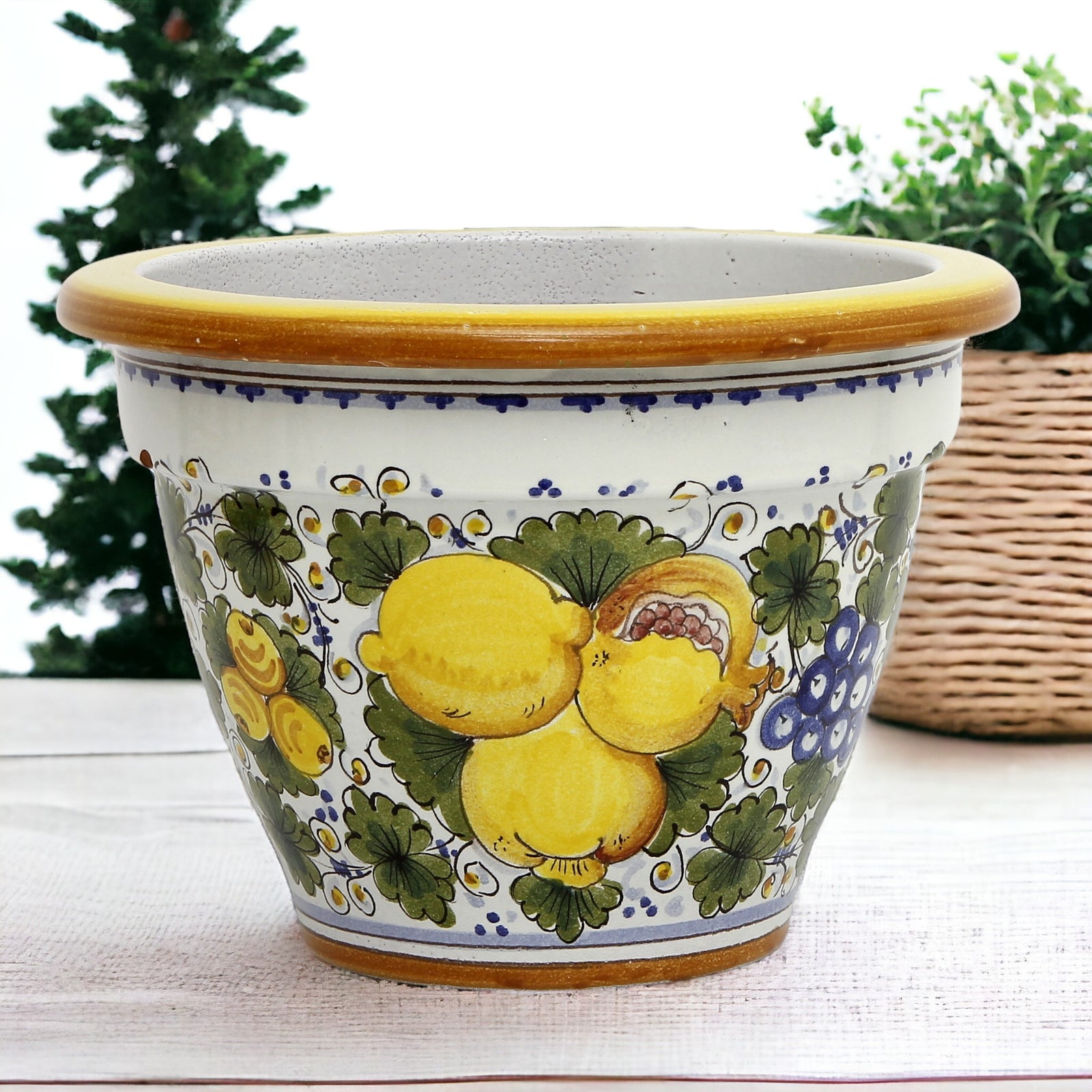 TOSCANA PLANTER: Round Tuscan planter/vase 'Campana' - Strong Terracotta indoor/outdoor freeze resistant - TUSCANIA Design