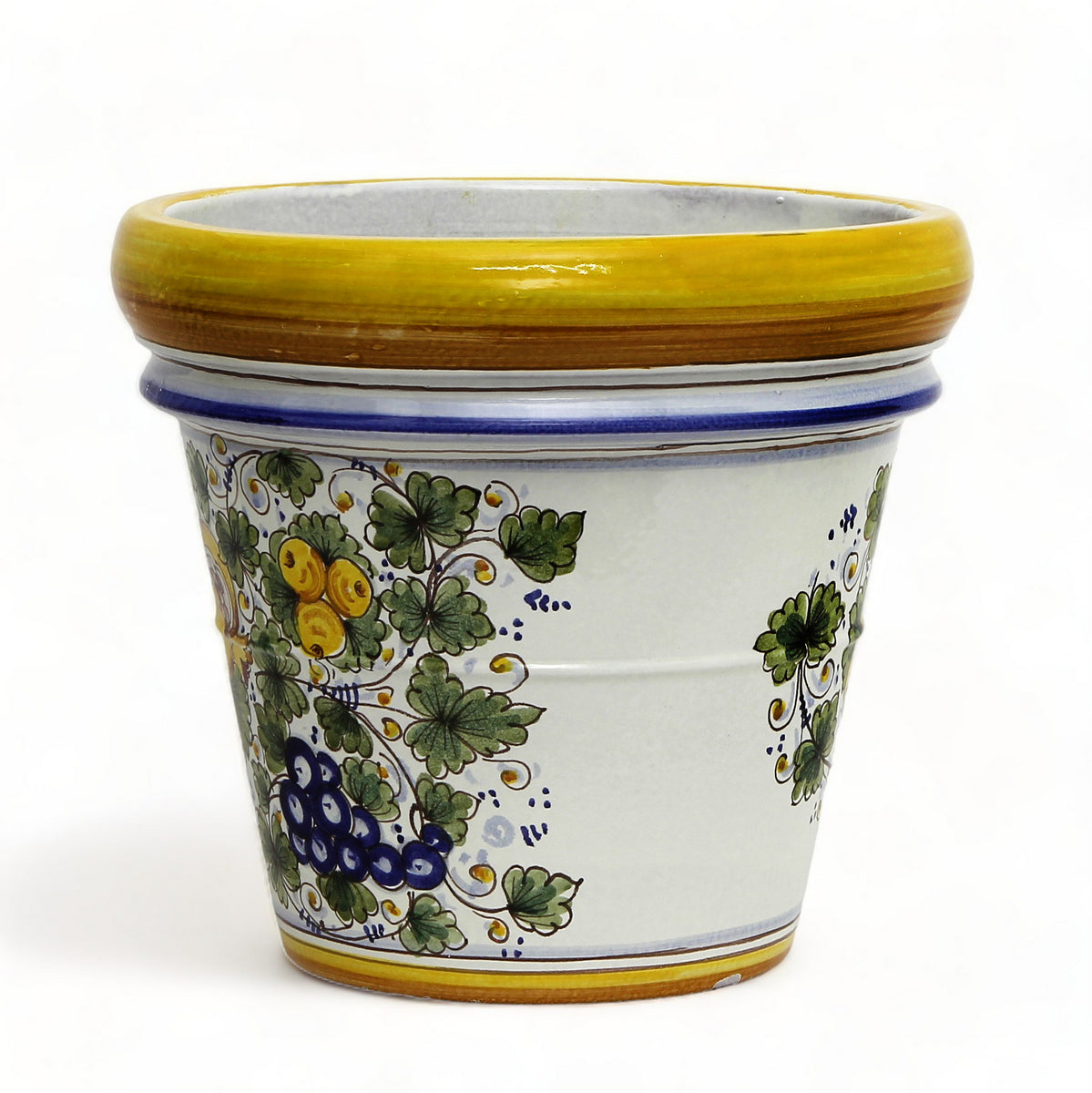 blue and yellow plant pots TOSCANA PLANTER: Large Round Tuscan Limoniera planter/vase 'Conca' - S