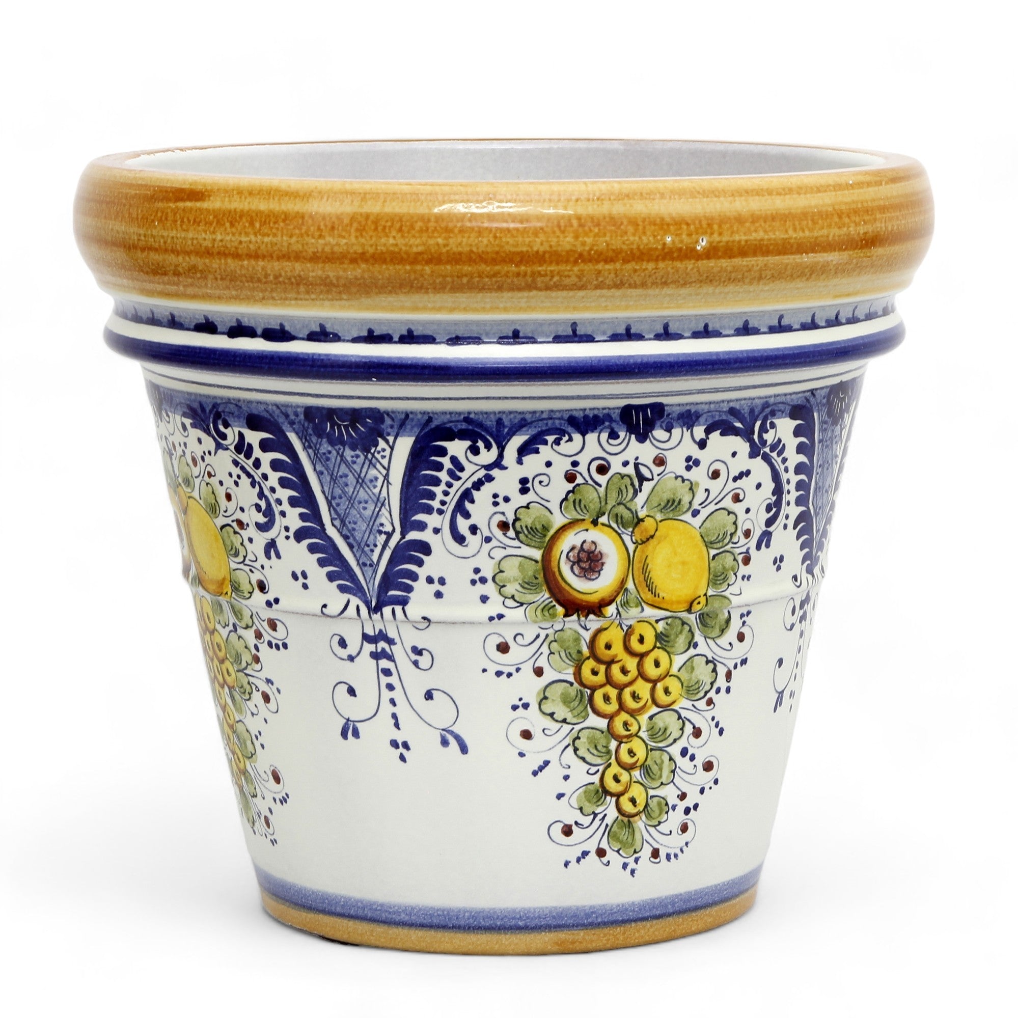 large blue indoor plant pot TOSCANA PLANTER: Large Round Tuscan Limoniera planter/vase 'Conca' - S