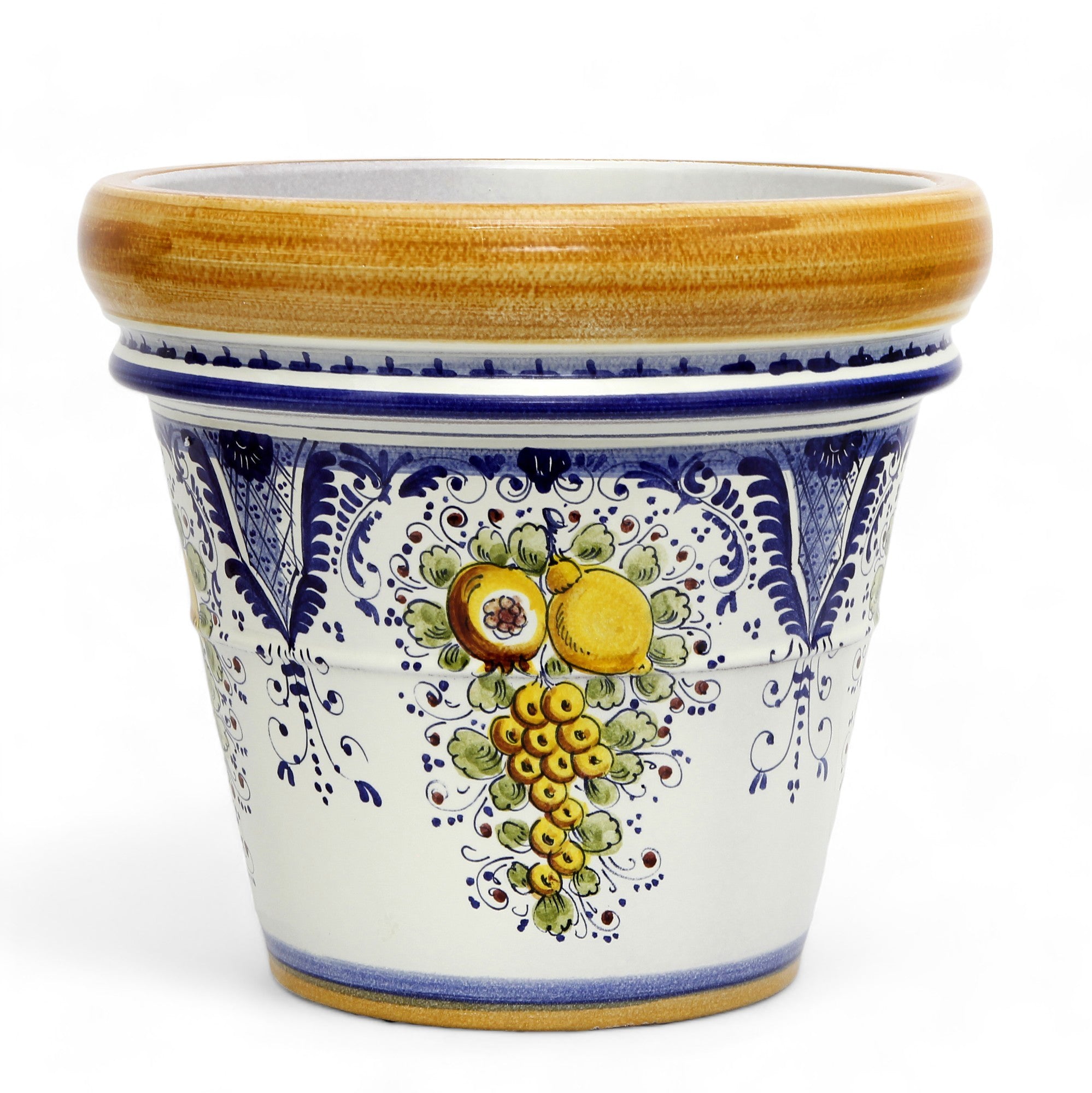 large blue terracotta plant pots TOSCANA PLANTER: Large Round Tuscan Limoniera planter/vase 'Conca' - S