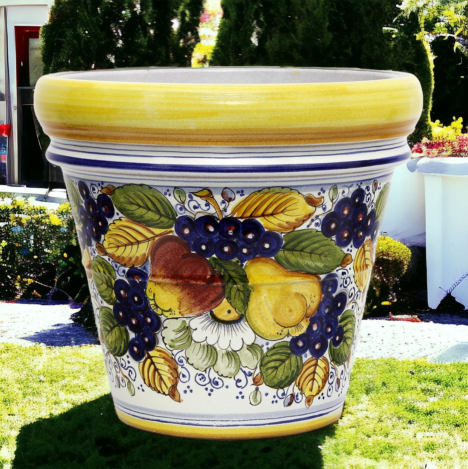 TOSCANA PLANTER: Large Round Tuscan Limoniera planter/vase 'Conca' - Strong Terracotta indoor/outdoor freeze resistant - FRUTTA Design