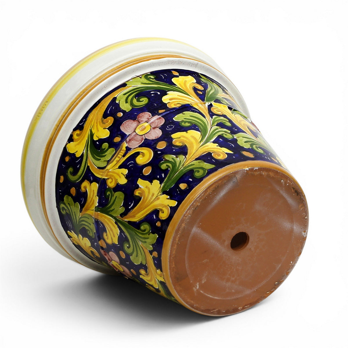 TOSCANA PLANTER: Large Round Tuscan Limoniera planter/vase 'Conca' - Strong Terracotta indoor/outdoor freeze resistant - SICILIANA BLUE Design