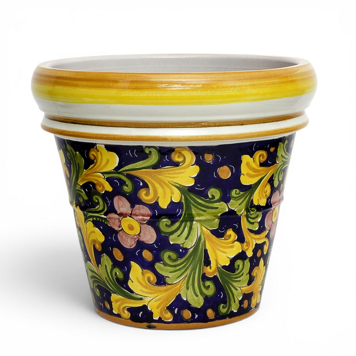 TOSCANA PLANTER: Large Round Tuscan Limoniera planter/vase 'Conca' - Strong Terracotta indoor/outdoor freeze resistant - SICILIANA BLUE Design
