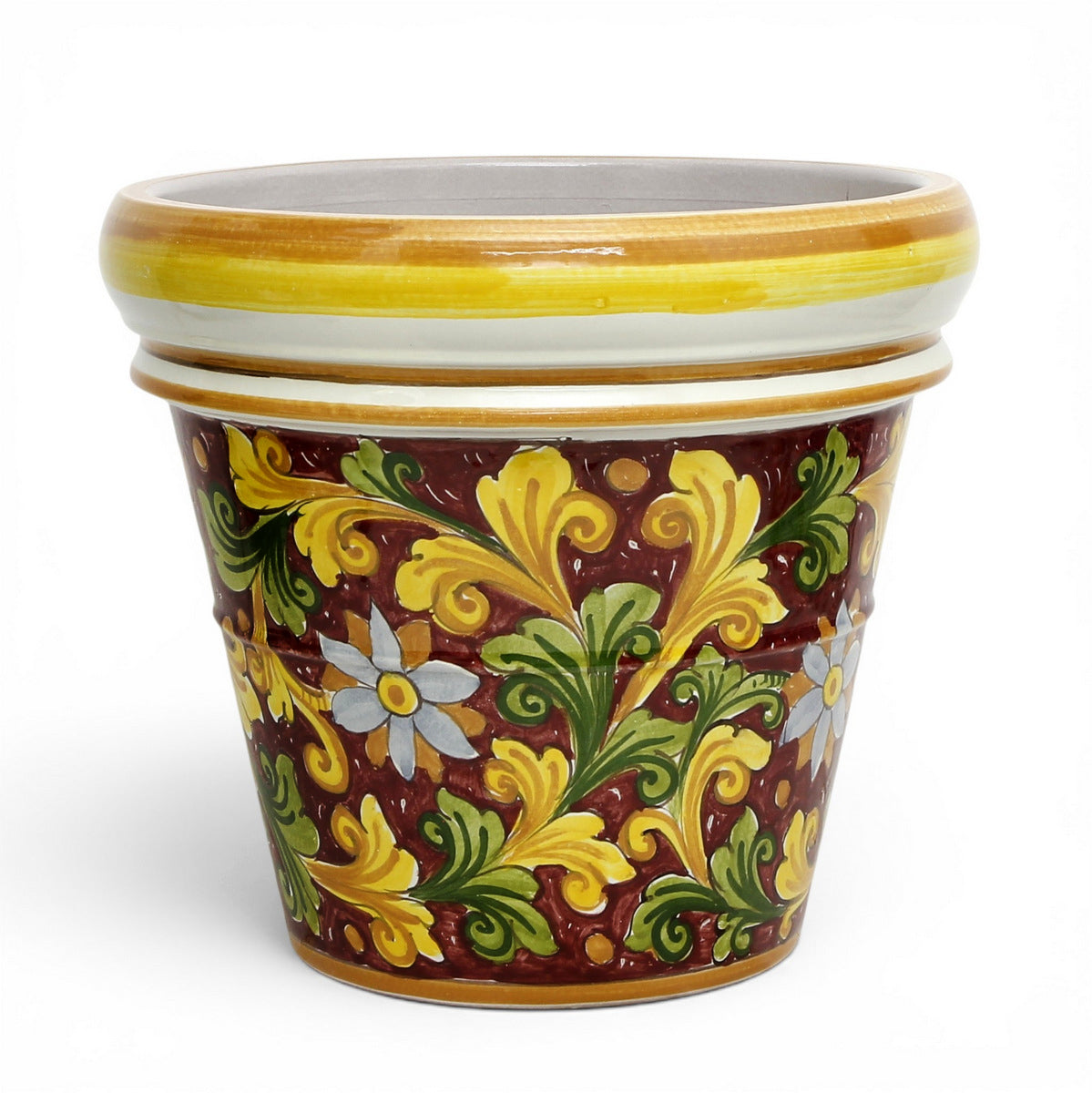 TOSCANA PLANTER: Large Round Tuscan Limoniera planter/vase 'Conca' - Strong Terracotta indoor/outdoor freeze resistant - SICILIANA RED Design