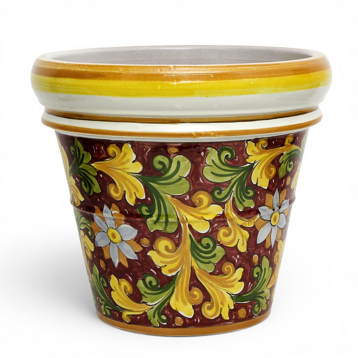 TOSCANA PLANTER: Large Round Tuscan Limoniera planter/vase 'Conca' - Strong Terracotta indoor/outdoor freeze resistant - SICILIANA RED Design
