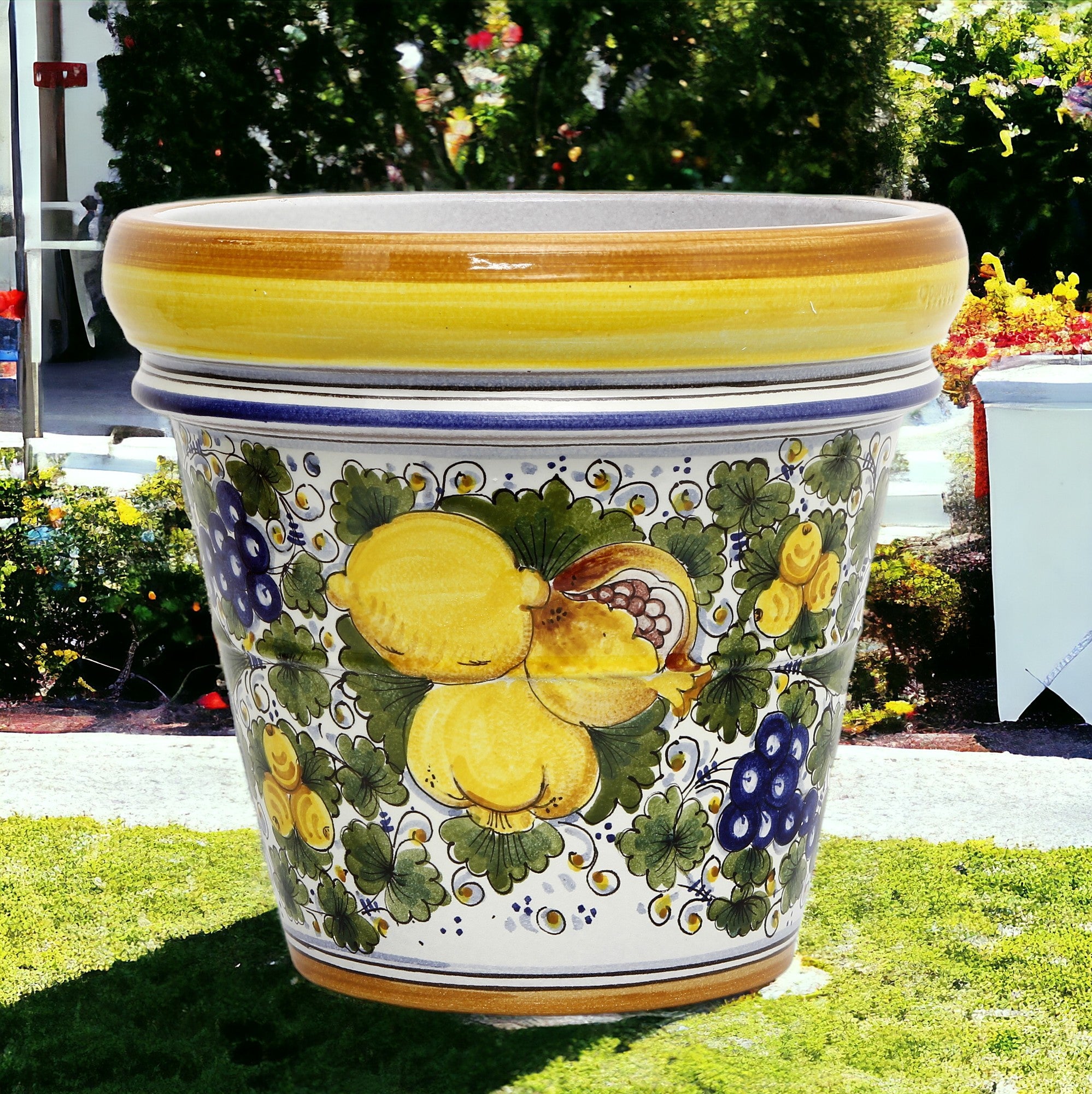 round indoor planter TOSCANA PLANTER: Large Round Tuscan Limoniera planter/vase 'Conca' - S