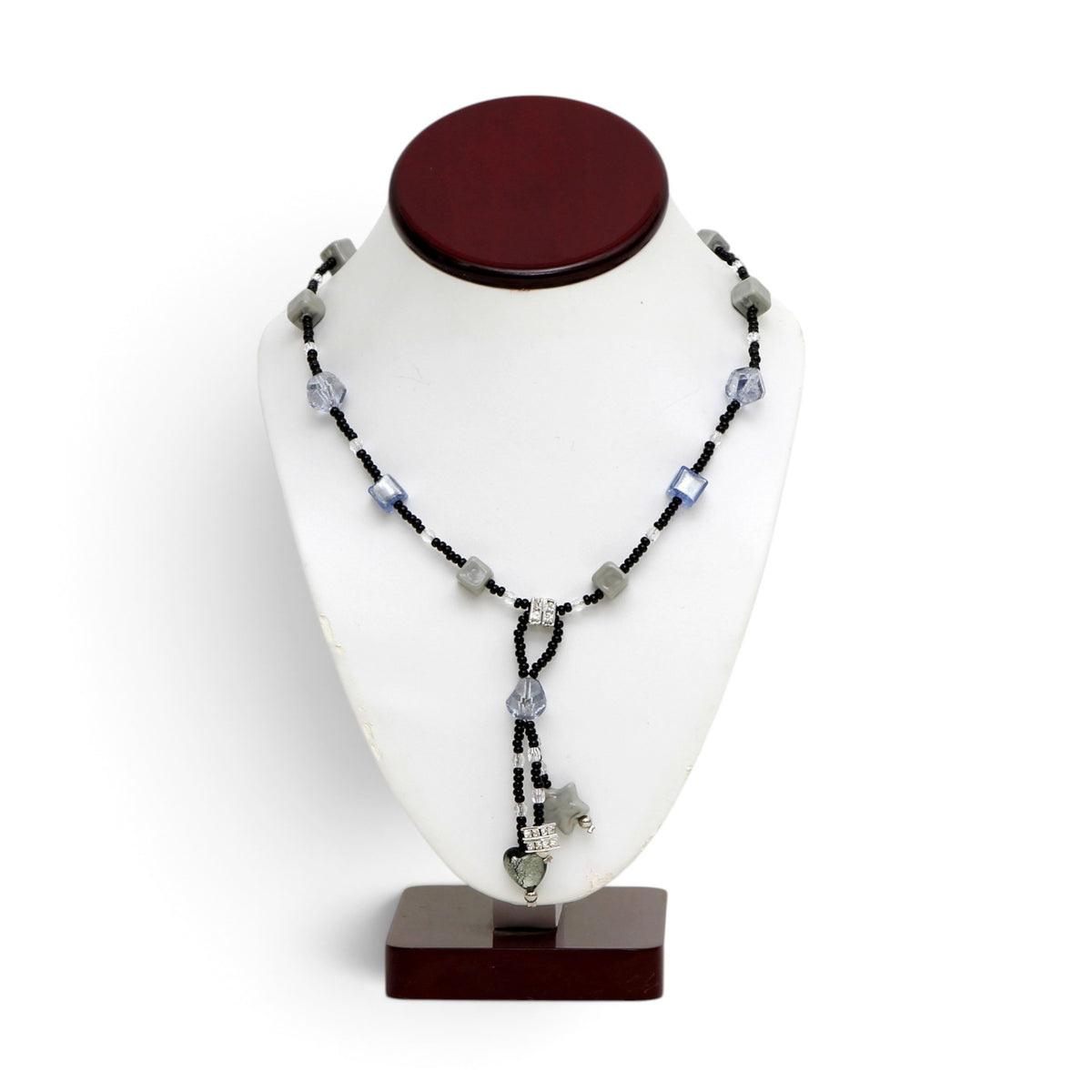MURANO CORTE MURRINA: Authentic Murano Hand-Made Glass Necklace - Caravella Design GRAY