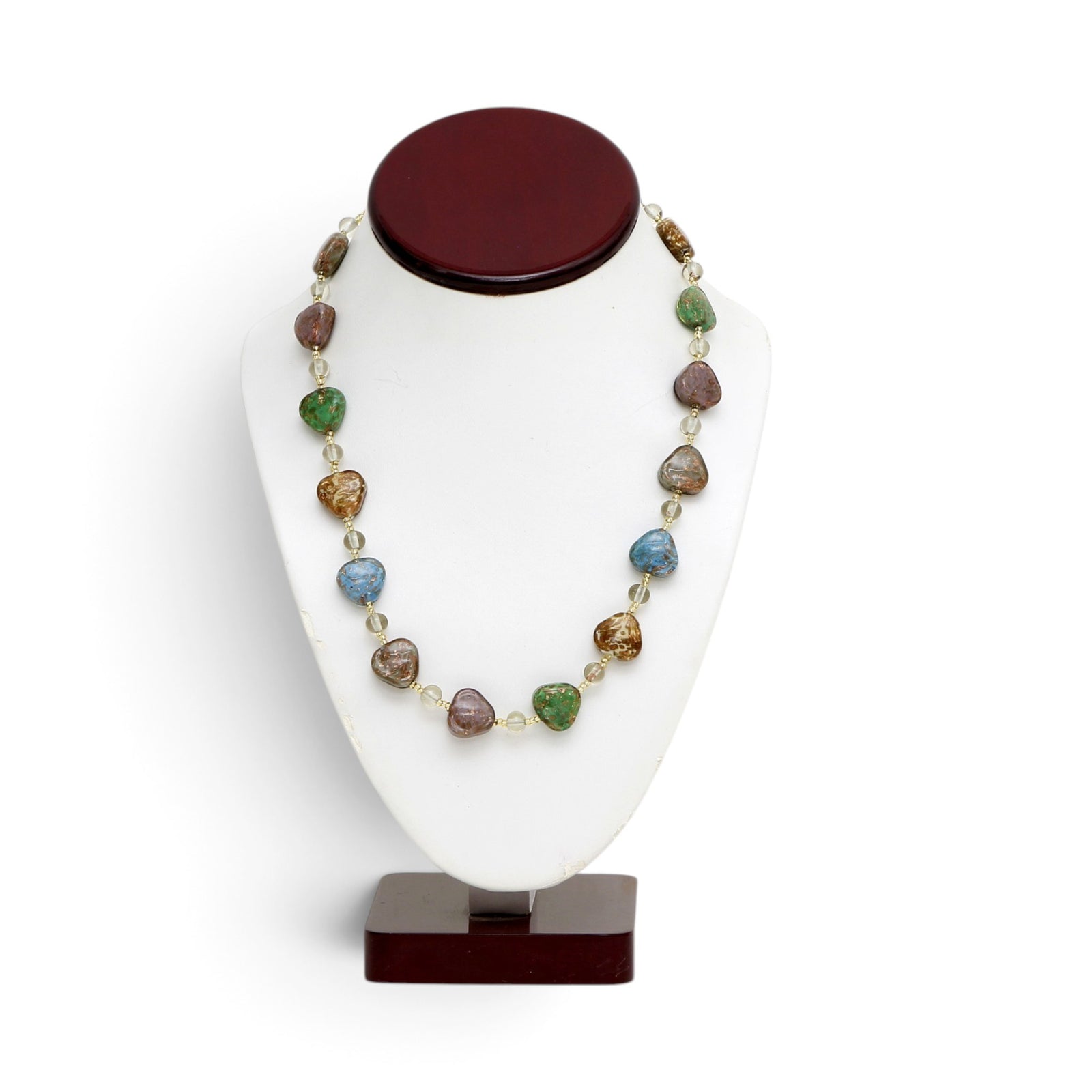 MURANO CORTE MURRINA: Authentic Murano Hand-Made Glass Necklace - Caterina Design ASSORTED Color Beads