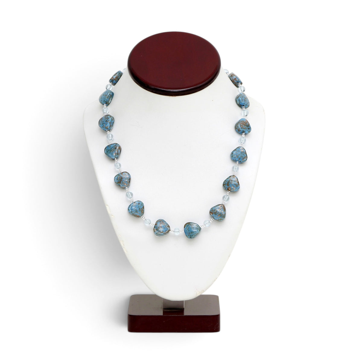 MURANO CORTE MURRINA: Authentic Murano Hand-Made Glass Necklace - Caterina Design AZURE