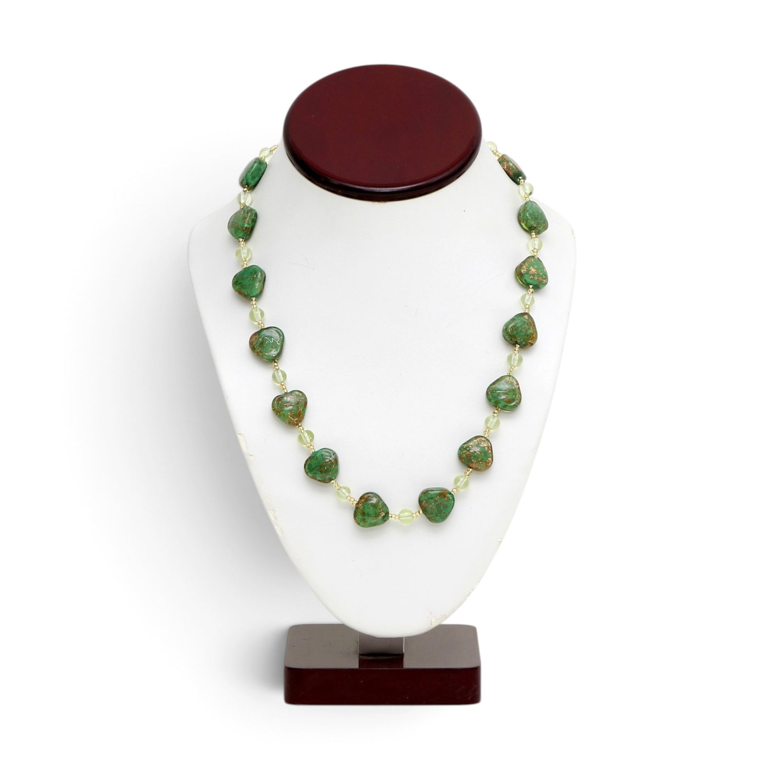 MURANO CORTE MURRINA: Authentic Murano Hand-Made Glass Necklace - Caterina Design GREEN