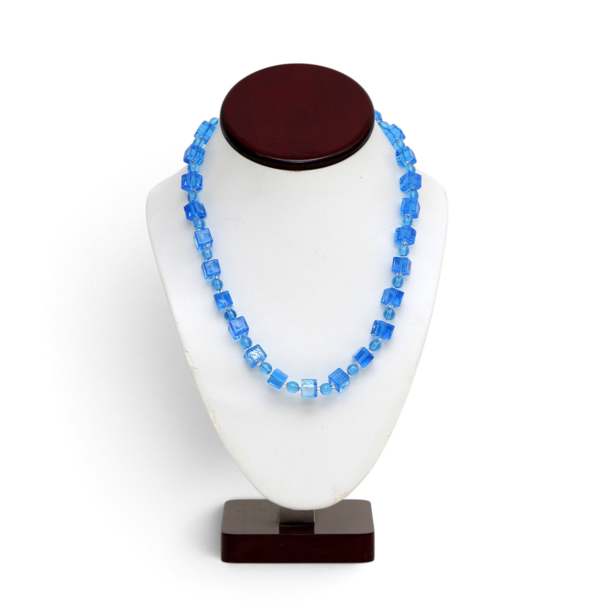 MURANO CORTE MURRINA: Authentic Murano Hand-Made Glass Necklace - VERA Design AZURE