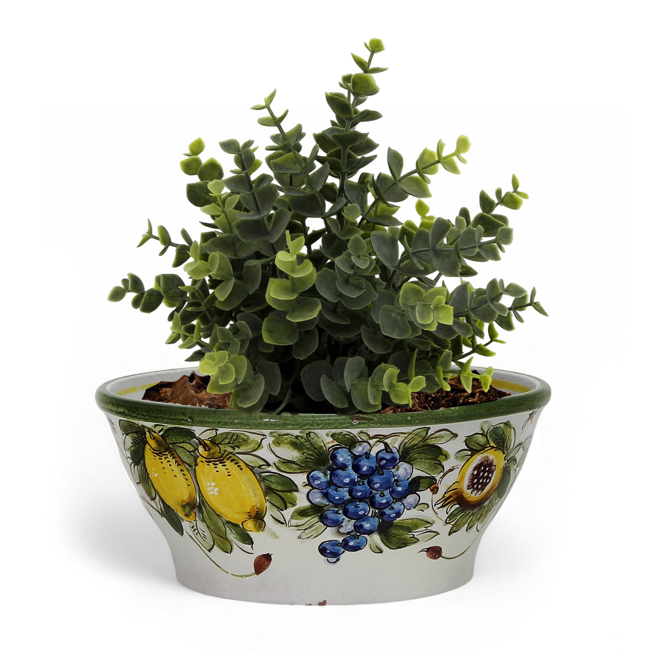 large bowl planter indoor TOSCANA PLANTER CIOTOLA: Large Round Tuscan Lown Bowl Planter 'Ciotolo