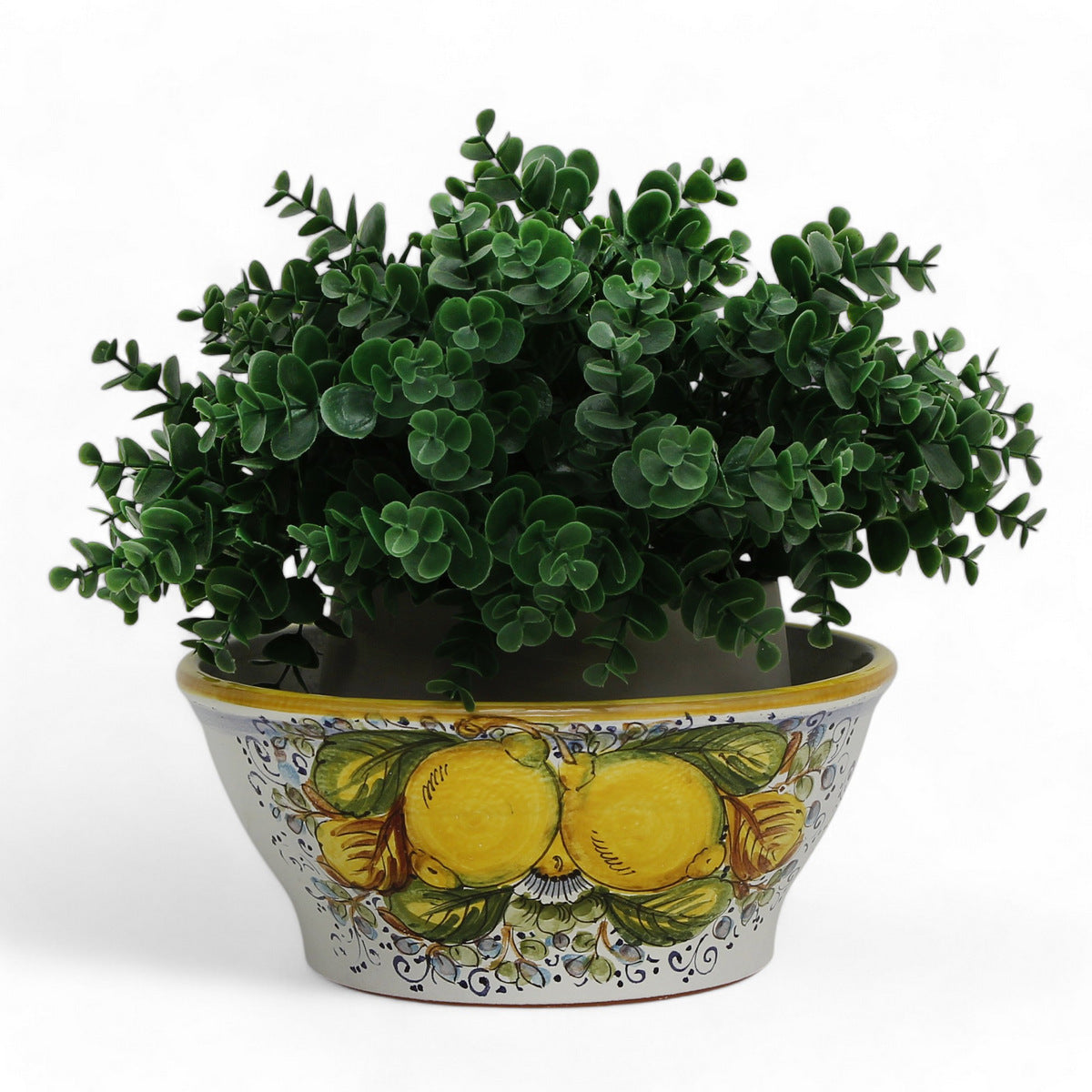 TOSCANA PLANTER CIOTOLA: Medium Round Tuscan Lown Bowl Planter 'Ciotolone' - Strong Terracotta indoor/outdoor freeze resistant - POSITANO Design