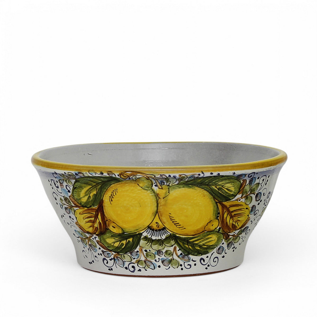 TOSCANA PLANTER CIOTOLA: Medium Round Tuscan Lown Bowl Planter 'Ciotolone' - Strong Terracotta indoor/outdoor freeze resistant - POSITANO Design