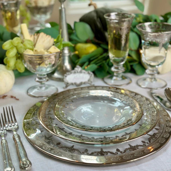 ARTE ITALICA: Vetro Silver Salad/Dessert Plate