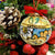 CHRISTMAS ORNAMENT: Caltagirone Round Ball (3.25" Ø) - CELESTIAL-TEAL