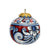 CHRISTMAS ORNAMENT: Caltagirone Round Ball (3.25" Ø) - BURGUNDY