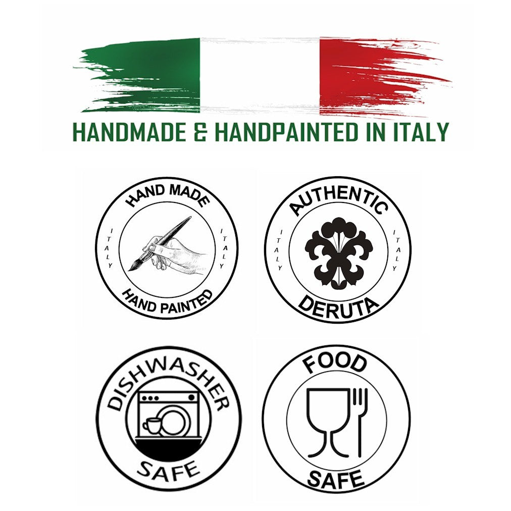 ORVIETO BLUE ROOSTER: Tid Bit Server Plate with Golden or Chrome Oval Metal Handle - Artistica.com