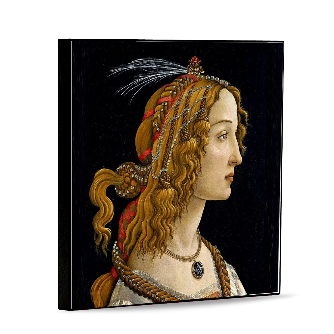 AFFRESCO: Panel Tile - Opera &quot;Lady Simonetta Vespucci&quot; portrait by Botticelli