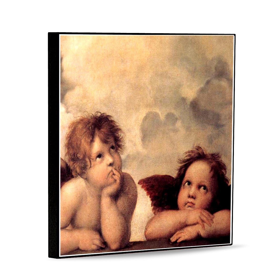 AFFRESCO: Panel Tile - Opera &quot;Putti, detail from The Sistine Madonna&quot; by Raphael (Raffaello)