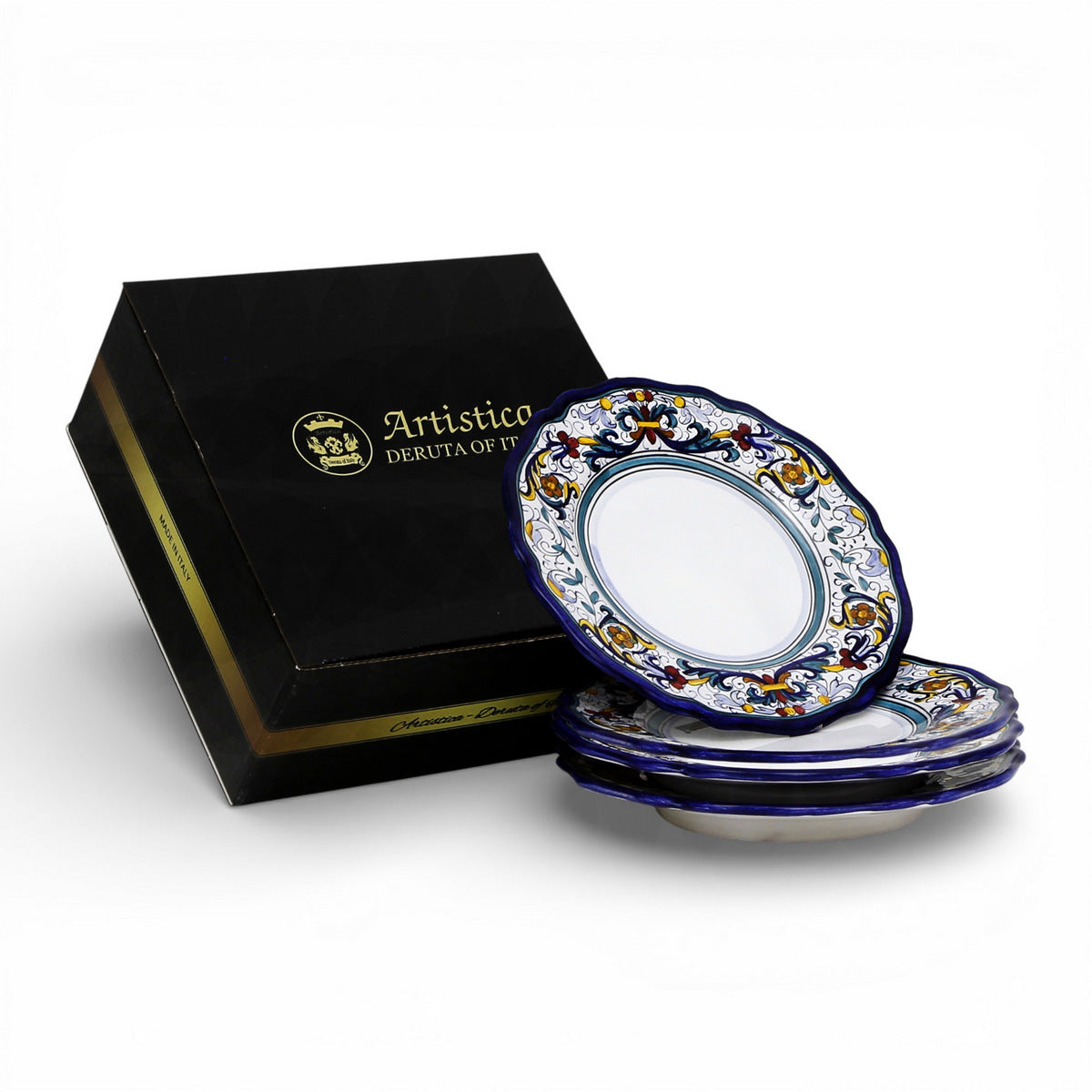 GIFT BOX: With VECCHIA DERUTA Salad plate (Set of 4 Pcs)
