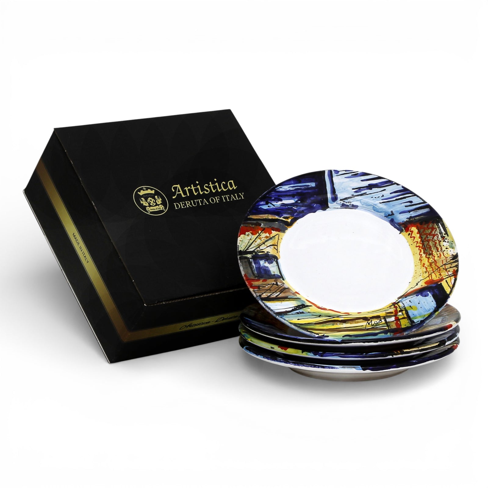 GOFT BOX: With MODERNA Salad Plate - Crisalide Design by L. Centinaro (Set of 4 Pcs)