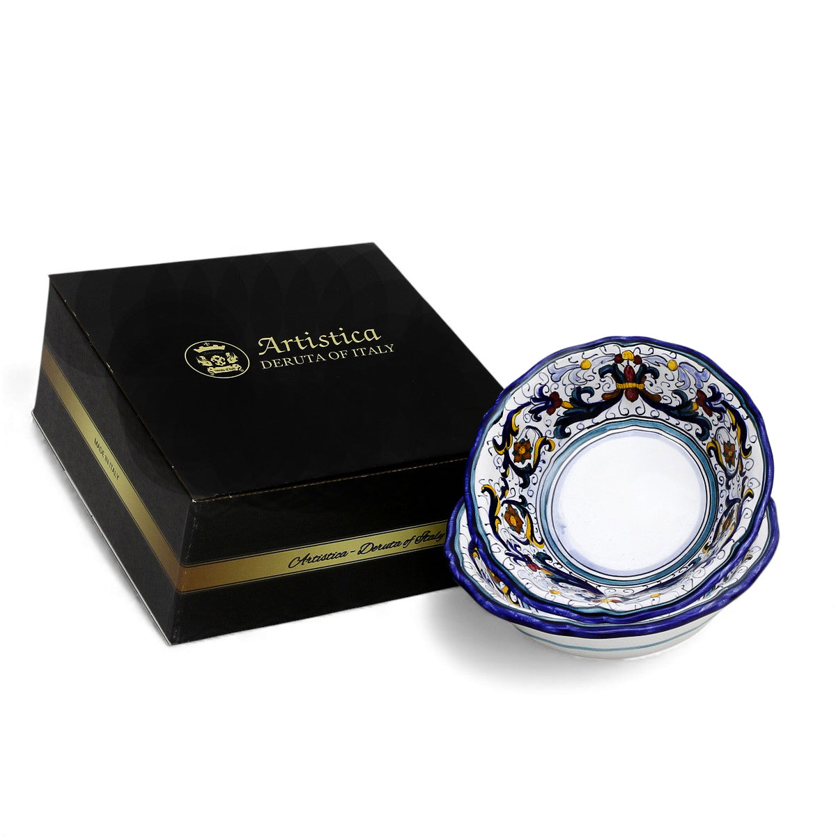 GIFT BOX: With VECCHIA DERUTA Cereal/Salad Bowl (Set of 2 Pcs)