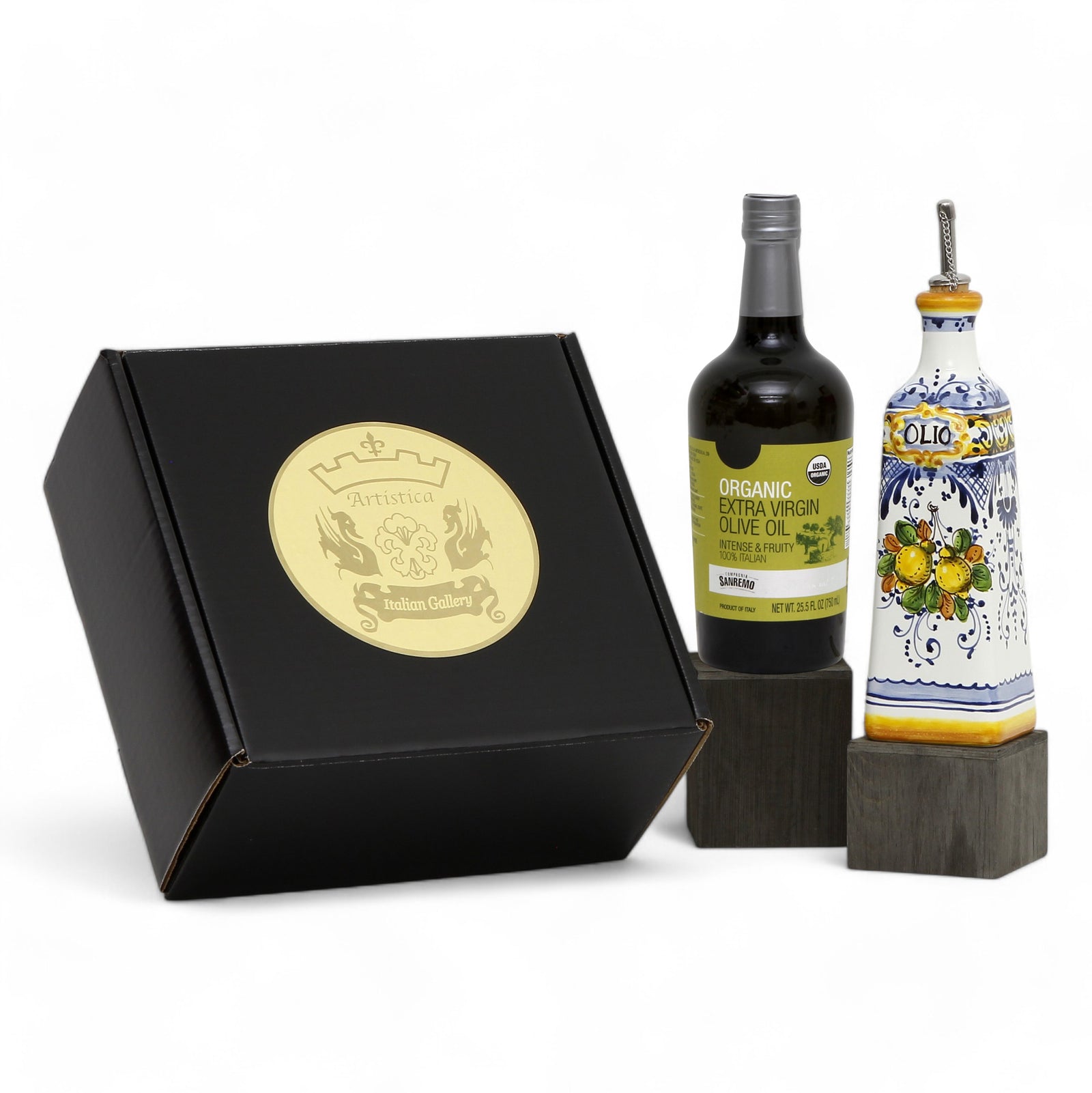 GIFT BOX: With Tuscan Olive Oil Dispenser + EVOO bottle - Limoncini design