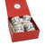 GIFT BOX: DeLuxe Glossy Red Gift Box with Ricco Deruta Concave Mugs 12 Oz. (Set of 4 pcs)