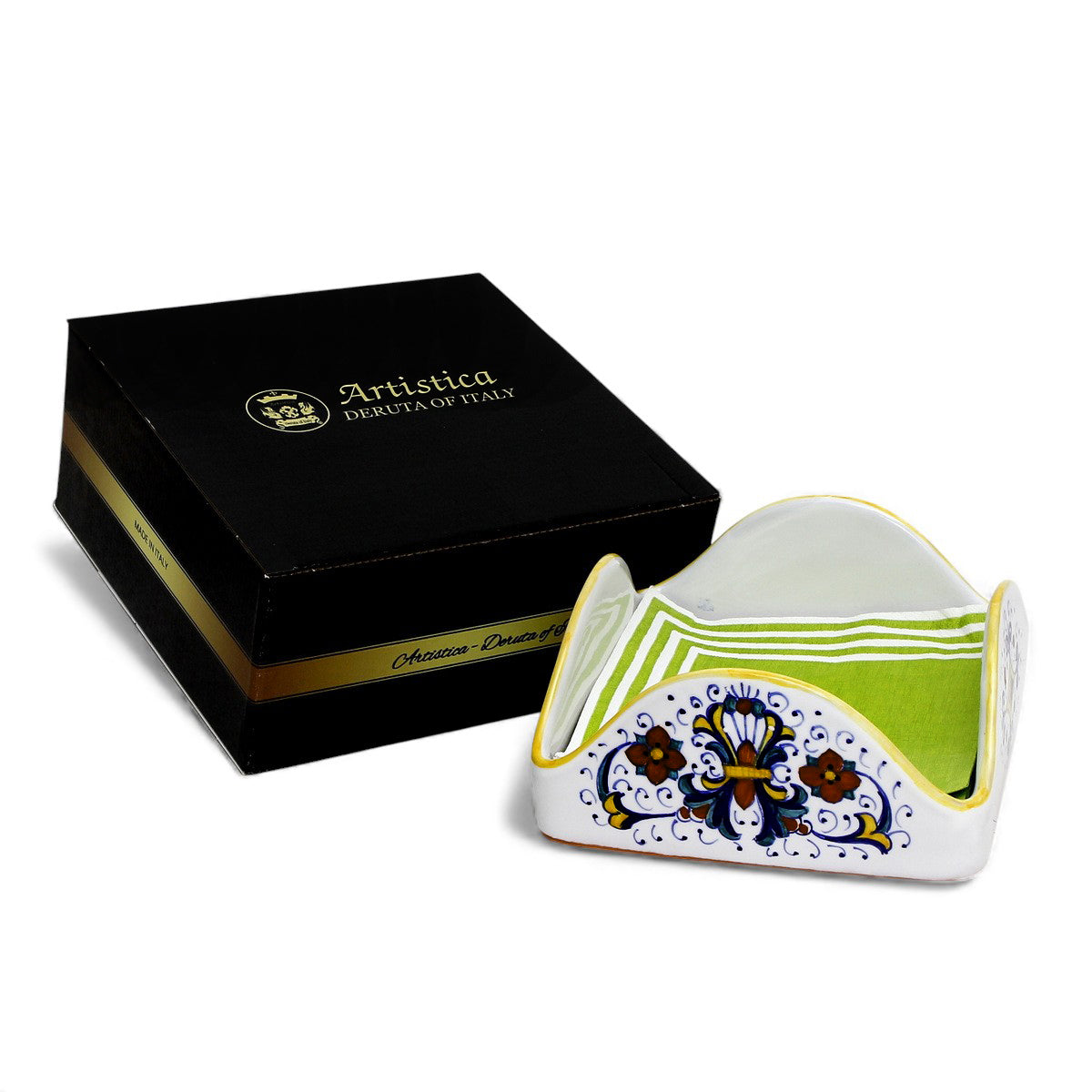 GIFT BOX: With RICCO DERUTA CLASSICO Square Napkins Holder Large