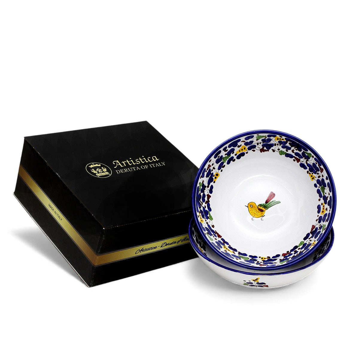 GIFT BOX: With ARABESCO BLUE DERUTA Coupe Salad/Pasta Bowl (Set of 2 Pcs)