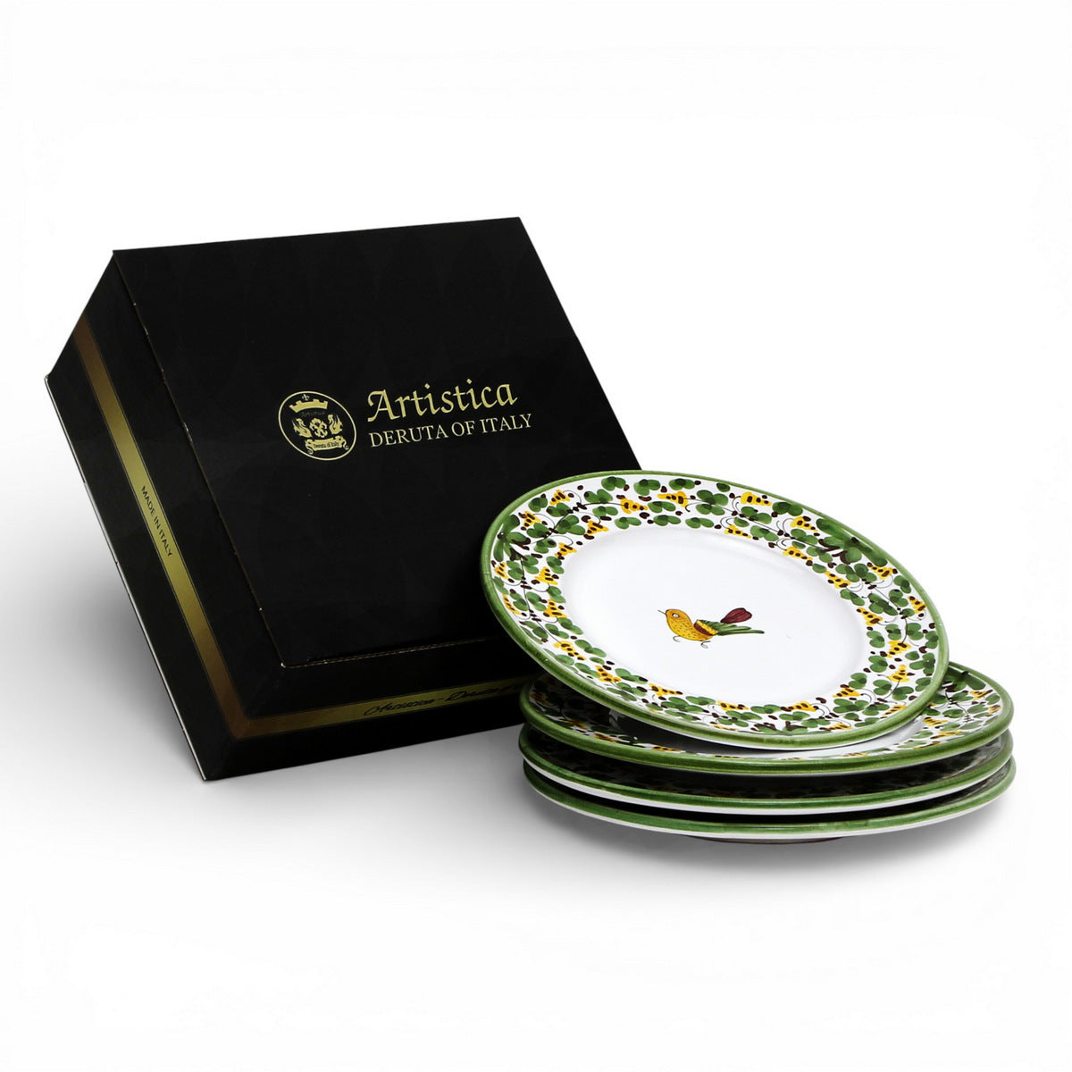 GIFT BOX: With ARABESCO VERDE DERUTA Salad/Dessert Plates (Set of 4 Pcs)