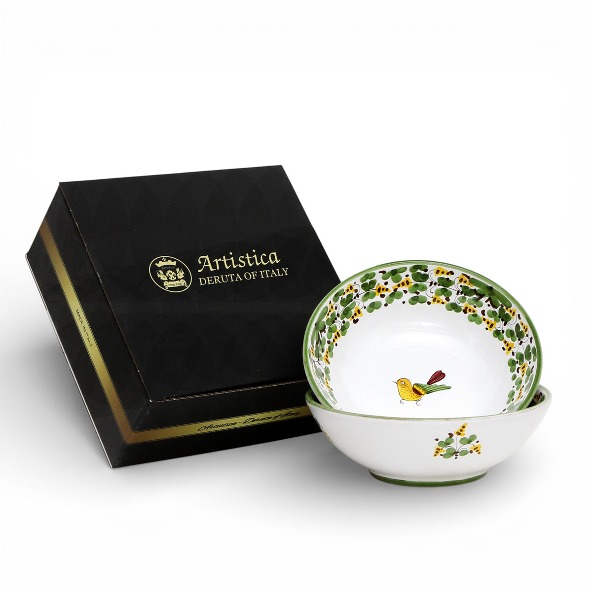 GIFT BOX: With ARABESCO VERDE DERUTA Coupe Salad/Pasta Bowl (Set of 2 Pcs)