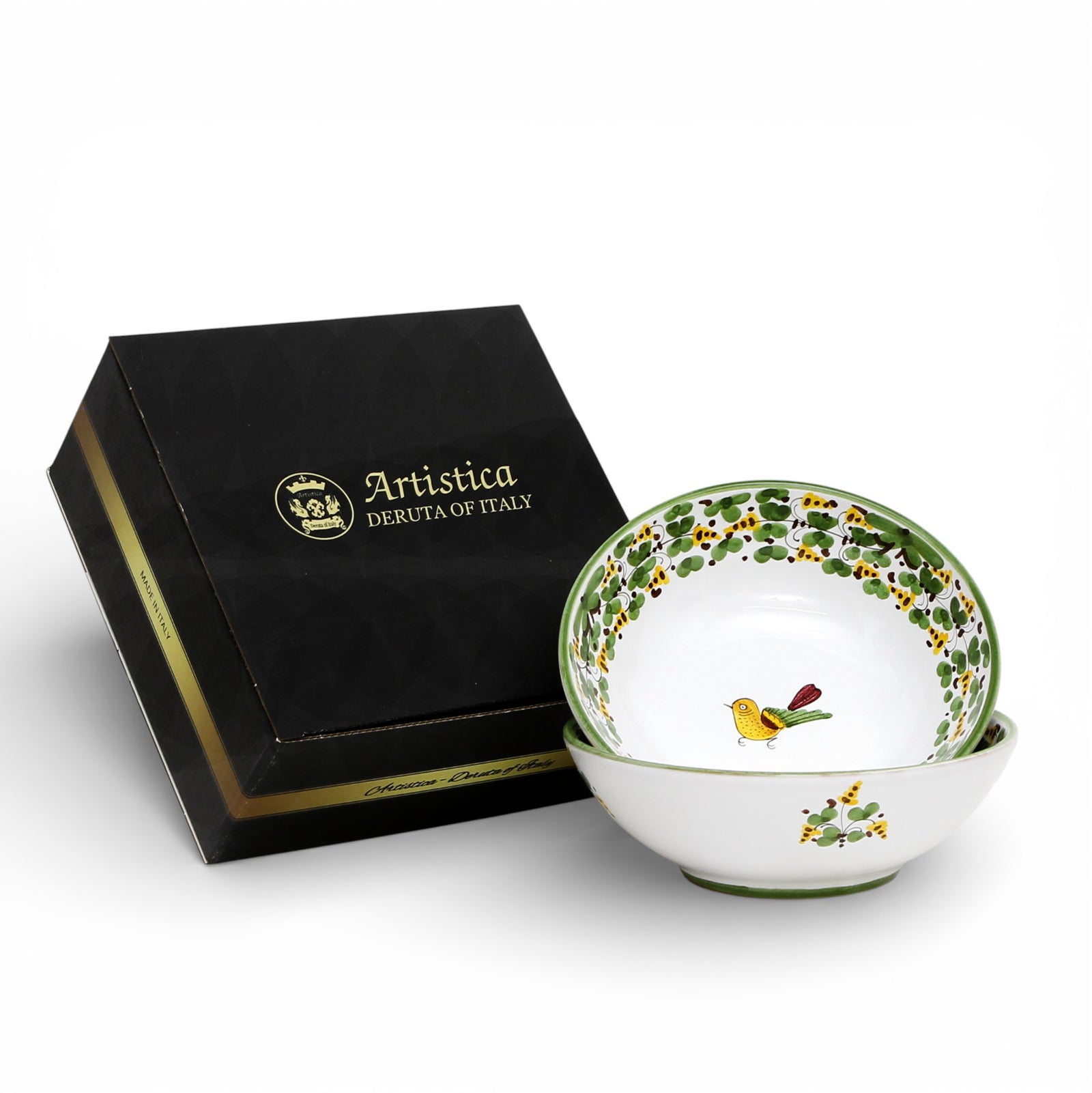 GIFT BOX: With ARABESCO VERDE DERUTA Coupe Salad/Pasta Bowl (Set of 2 Pcs)