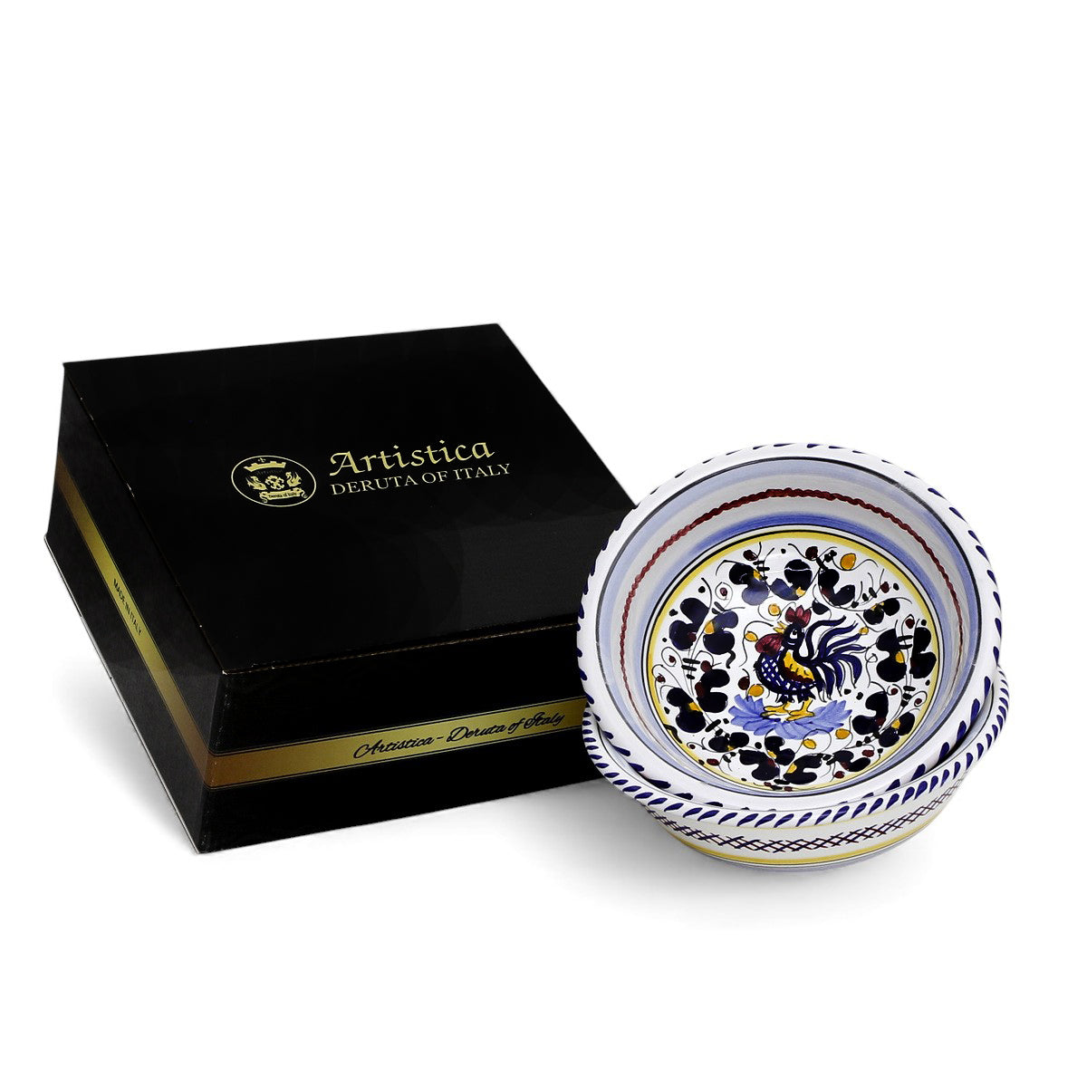 GIFT BOX: With ORVIETO BLUE ROOSTER Cereal/Salad Bowl (Set of 2 Pcs)