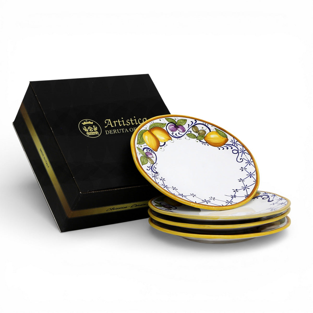 GIFT BOX: With LIMONI POSITANO Salad Plates (Set of 4 Pcs)