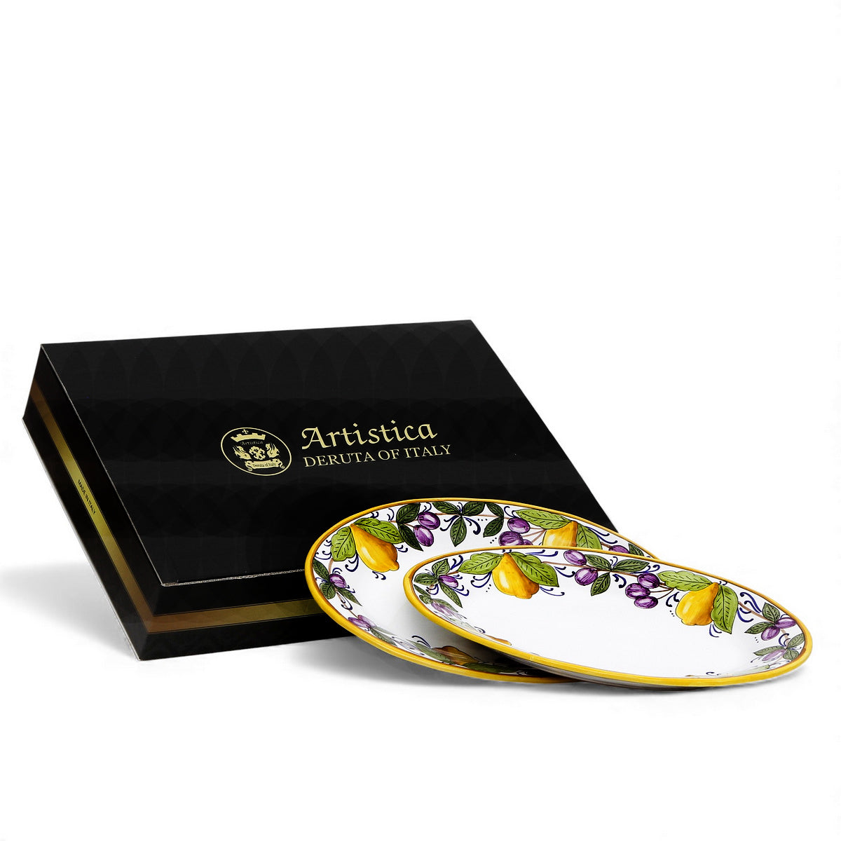 GIFT BOX: With LIMONI POSITANO Oval Plates (Set of 2 Pcs)