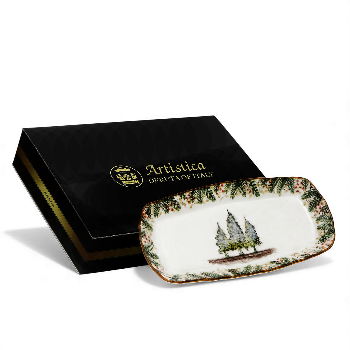 GIFT BOX: With ARTE ITALICA Natale Rectangular Tray